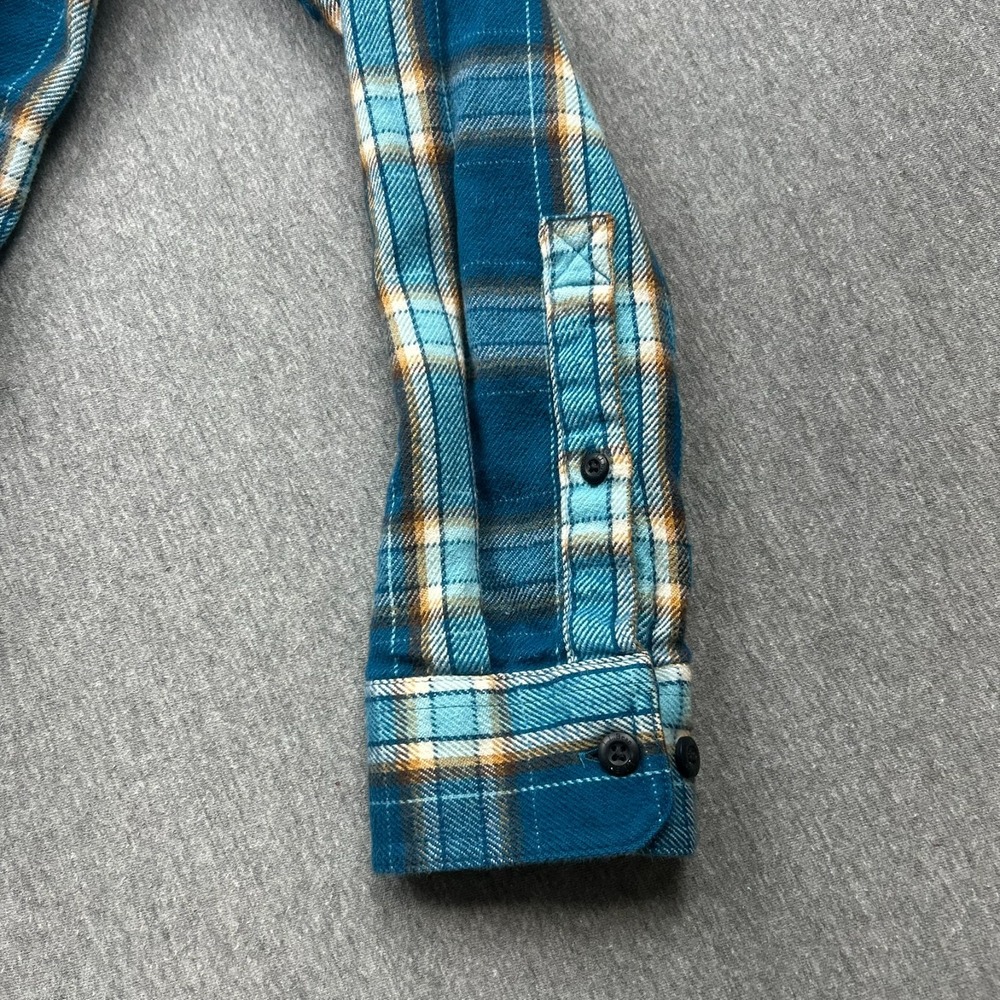 LL Bean Long Sleeve Button Up Slightly Fitted Flannel Shirt Mens Medium Blue - Picture 10 of 14